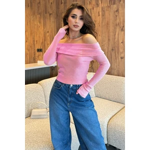 Kadın Madonna Yaka Kaşkorse Bluz