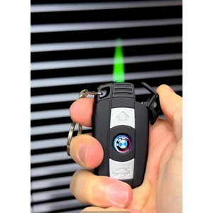 İndirim Center Bmw Logolu Araba Kumandası Figürlü Işıklı Kırmızı Alevli Turbo Çakmak Anahtarlık