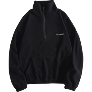 Ghassy Co. Kadın Kanguru Cepli Fermuarlı Polar Sweatshirt