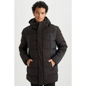 Su İtici Slim Fit Dar Kesim Kapüşonlu Suni Kürk Astarlı Fermuarlı Cepli Şişme Mont Parka U4360AZ23WN