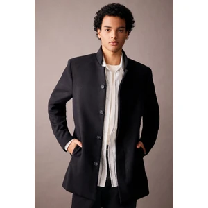 Slim Fit Kaşe Kaban Parka Dar Kesim Dik Yaka Düğmeli Cepli Astarlı N5811AZ23AU