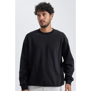 Oversize Geniş Kalıp Bisiklet Yaka Kalın Basic Düz Sweatshirt T5139AZ23AU