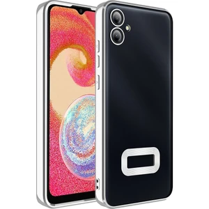 Case 4u Galaxy A06 Kılıf Kamera Korumalı Logo Gösteren Omega Kapak Gümüş
