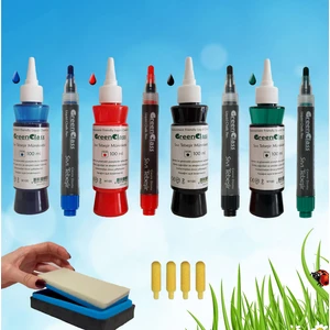 Green Class Tahta Kalemi ve Sıvı Tebeşir Mürekkep Seti 4 Adet Siyah Kırmızı Mavi Yeşil Renk