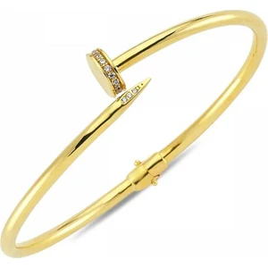 Sembol Gold 14 Ayar Altın Zirkon Taşlı Çivi Kelepçe
