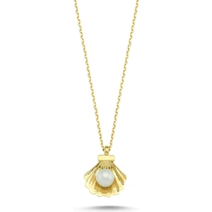Sembol Gold Altın İstiridye İncili Kolye İn-034
