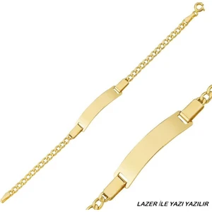 Sembol Gold Altın Çocuk Bileklik 14 Ayar Lazerle İsim Yazılır Sg42-6591