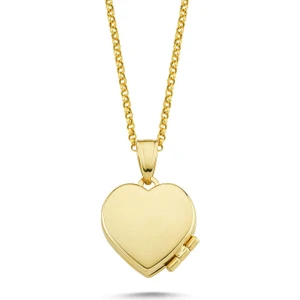 Sembol Gold Altın Resimli Kolye Doç Zincirli Kalp Rsm-259