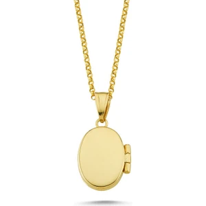 Sembol Gold Altın Resimli Kolye Doç Zincirli Oval Rsm-262