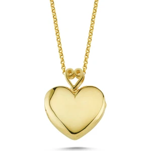 Sembol Gold Altın Resimli Kolye Doç Zincirli Kalp Rsm-261