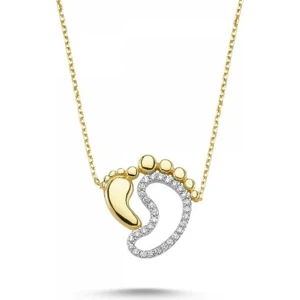 Sembol Gold Embolgold Altın Bebek&Anne Ayak İzi Kolye