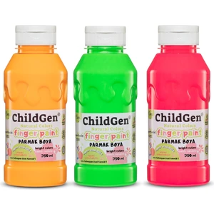  Süper Yıkanabilir Parmak Boya 3X350 ml Şişe - Neon Set