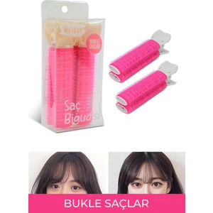 Klipsli Saç Bigudi Set Pembe Renk