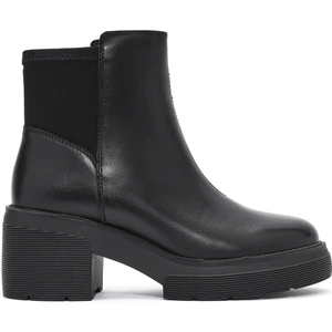 Kadın Siyah Spherica Kalın Topuklu Fermuarlı Deri Bot D46WWA04315C9999