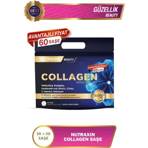 Collagen 60 Saşe 10.000 Mg Tip 1 Tip 3 Ananas Aromalı Avantajlı Çanta Set 60 Günlük Kullanım