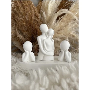 Four Clovers Dekoratif 2 Çocuklu Aile Obje Biblo Seti