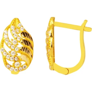 Sarmaşık Model 14 Ayar Altın Küpe