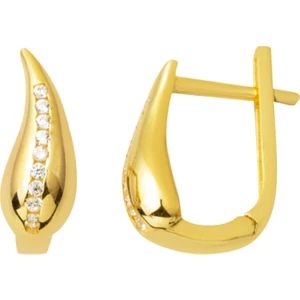 Su Damlası Sarı Altın Küpe