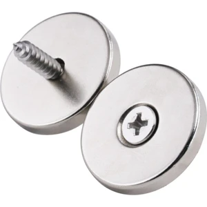Dünya Magnet 1 Adet Mıknatıs, D25X10/5,5X5MM Vida Atılabilir Havşa Delikli Güçlü Neodyum Mıknatıs