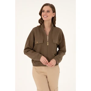 U.S. Polo Assn. Kadın Haki Sweatshirt 50299001-VR027