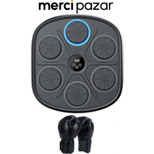 Mercitech Boks Standı Yumruk Sayan Boks Makinesi Rgb Müzikli Genç Yetişkin Eldiven Hediyeli(BÜYÜK BOY)