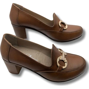 Çiğdem Kundura Veronica Kadın  Deri Klasik Topuklu Ayakkabı - Veronica - Taba - 40