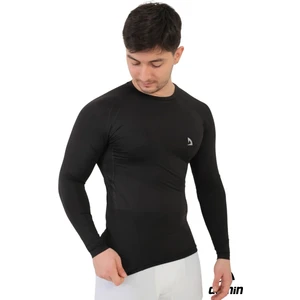 Domin Spor Erkek Siyah Uzun Kollu Compression Fitness Gym Body Tshirt