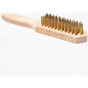 Ahşap Saplı Sarı Çelik Tel Fırça