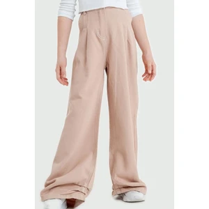 Kız Çocuk Paça Pileli Keten Pantolon G2539