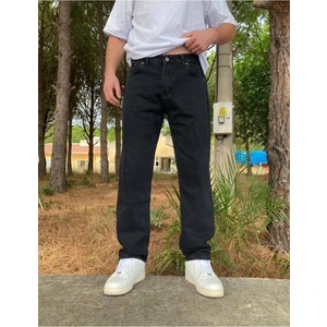 Oray Store  Yıkamalı Siyah Baggy Pantolon