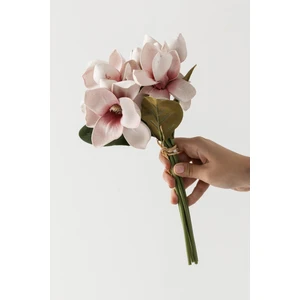 Güleç Yapay Çiçek Yapay Lüx Lateks Manolya Demeti 33CM Açık Kahve 7 Kafa