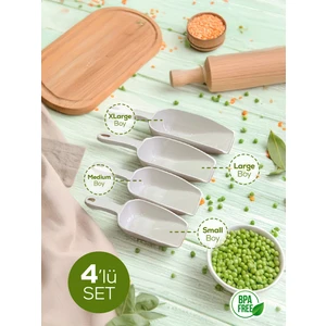 4'lü Set Plastik Erzak Kürek Seti Bej