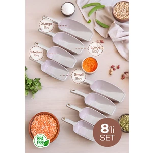 8'li Set Plastik Erzak Kürek Seti Pembe