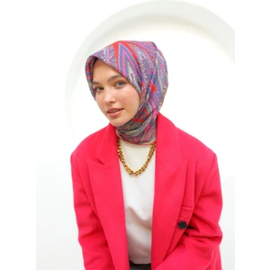Silk Home Aminenesil Etnik Desen Soft Pamuk Eşarp Lila Pembe Yeşil Renk