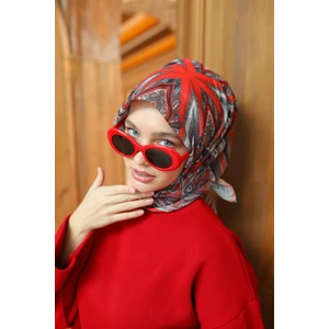 Silk Home Aminenesil Etnik Desen Soft Pamuk Eşarp Nar Çiçeği Bebe Mavisi Renk