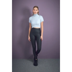 Yüksek Bel Suni Deri Tayt