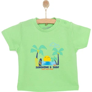 Basic Erkek Güneş ve Palmiye Baskılı T-Shirt Erkek Bebek