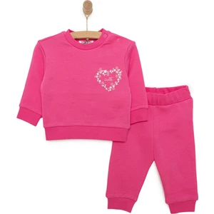 Basic Kız Çiçek Baskılı Eşofman Takımı Kız Bebek