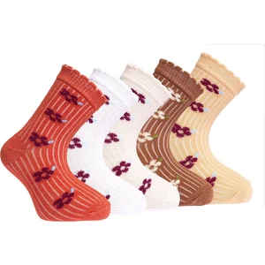 Hellobaby Çiçek Desenli 5'li Soket Çorap Kız Bebek