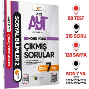 Karakutu Yayınları 2025 YKS - AYT Sosyal Bilimler Sözel 2 Karakutu Konu Konu Çıkmış Sorular