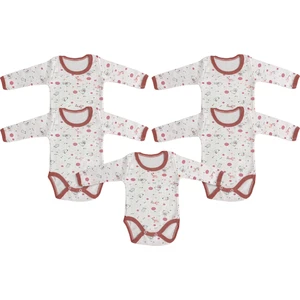 Burç Bebe 5'Li Çıtçıtlı Uzun Kollu Bebek Body - Bordo