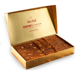 Geleneksel Cevizli - Bademli Şam Tatlısı (1500G Gold Kutu)
