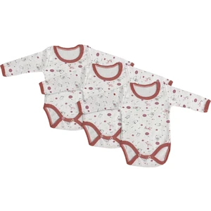 Burç Bebe 3’lü Uzun Kol Çıtçıtlı Bebek Body Seti – %100 Pamuk – 2 Yaş – Erkek/Kız - Bordo