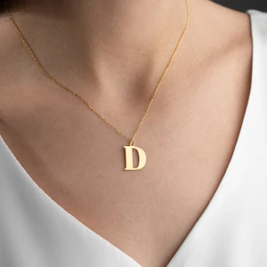 Vetro Silver Kadın Altın Kaplama 925 Ayar Gümüş D Harf Kolye