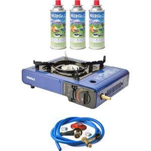 Ng 501 Çantalı Tekli Portatif Ocak + 3 Adet Kartuş +Hortum Dedantör Musluk Set