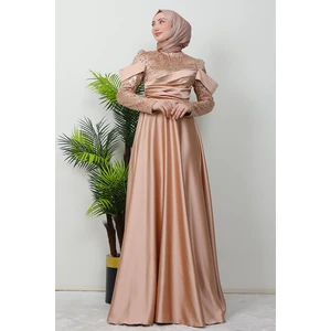 Giza Store Kolu Drapeli Pullu Abiye Gold