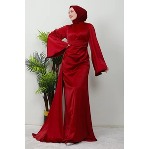 Giza Store Yasemin Saten Abiye Bordo