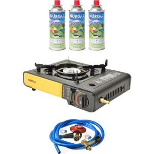 Ng 501 Çantalı Tekli Portatif Ocak + 3 Adet Kartuş +Hortum Dedantör Musluk Set