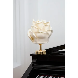 Maison Avf Dekor Eva Çiçeği Kablosuz Masa Lambası Üst Krem- Alt Parlak Gold