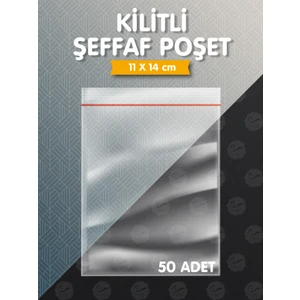Tuğset Etiket Kilitli Torba 11 x 14  cm  50'li Şeffaf Kilitli Poşet Kına Çerez Kuruyemiş VB.POŞETI x T1137